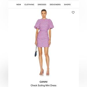 GANNI Check Suiting Mini Dress